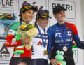 Das Podium von 2023: Shirin van Anrooij gewann vor ihrer Teamkollegin Elisa Balsamo und Vittoria Guazzini.