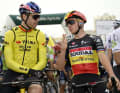 Wout van Aert Wout (links) und Remco Evenepoel (rechts) stehen bei der Algarve-Rundfahrt 2024 am Start
