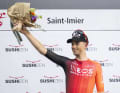 Für den 23-jährigen Watson war es der erste WorldTour-Erfolg. Foto: Laurent Gillieron / picture alliance