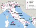 Der Giro d’Italia 2025 auf der Karte