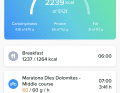 Ernährungsplanung mit der EatMyRide-App für die mittlere Strecke beim Maratona dles Dolomites.