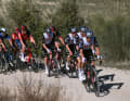 Rund 50 Kilometer vor dem Ziel schickt Pogacar seine Mannschaft UAE Team Emirates an die Spitze des Feldes, um das Tempo zu erhöhen
