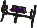 So sieht der Wahoo Kickr Steer am Lenker aus. Ein Daumendruck neigt das Smartphone und der Avatar ändert seine Position auf der virtuellen Straße.