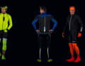 Die Outfits von Bontrager, Craft und Poc bei Nacht (v.l.)