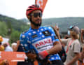 Donovan Grondin ging mit dem Bergtrikot ins Rennen. Doch der Franzose schaffte es nicht ins Ziel, musste aufgeben.