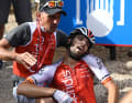Völlig ausgepumpt: Jesus Herrada hat alles gegeben, um die 11. Etappe der Spanien-Rundfahrt zu gewinnen. La Vuelta, 6. September 2023.