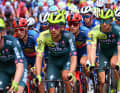 Im Peloton sorgte das Team Bora-Hansgrohe für die Nachführarbeit
