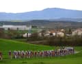 Auf der 5. Etappe der Baskenland-Rundfahrt 2024 war das Peloton nach den schweren Stürzen vom Vortag ausgedünnt