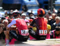 Entspannt ging Geraint Thomas (r.) in die 5. Etappe des Giro. Und auch für seinen Landsmann Harrison Wood sollte es ein guter Tag werden.