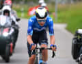 Der Schweizer Johan Jacobs wird als letzter Ausreißer rund 18 Kilometer vor dem Ziel vom Peloton eingeholt