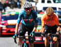 Ibon Ruiz (vorne) und Luis Angel Mate bildeten die Fluchtgruppe des Tages.