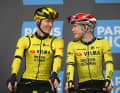 Ihm stellen sich unter anderem entgegen: Titelverteidiger Matteo Jorgenson (l.) und Topfavorit Jonas Vingegaard.