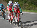 Circa 75 Kilometer vor dem Ziel gesellten sich zwei Polti-Fahrer zum Solisten an der Spitze: Davide Bais und Alessandro Tonelli