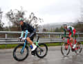 Zu der Zeit hatten sich erneut zwei Fahrer absetzen können. Das neue Fluchtduo bestand aus Dries De Bondt (vorne) und Andrea Pietrobon (hinten). 10 Kilometer vor dem Ziel wurden sie aber gestellt