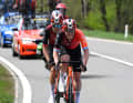 Ungefähr in der Mitte des Rennens rissen dann aich Bob Jungels (vorne) und Tobias Foss (hinten) aus und nahmen die Verfolgung zur Spitze auf. Ihr versuche sollte aber nicht von Erfolg gekrönt bleiben