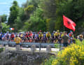 Team Visma | Lease a Bike diktierte die zu Beginn der Etappe die Nachführarbeit.