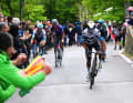 ... bis nur noch Nairo Quintana, Pello Bilbao, Luke Plapp und Wout Poels übrig waren.