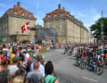 Das Peloton auf dem Rundkurs in Kopenhagen