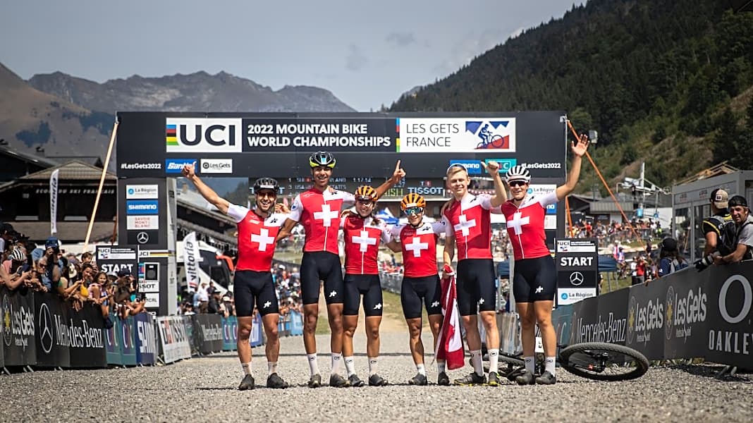UCI MTB-WM Les Gets: Schweiz holt Staffel-Gold - BDR-Team auf Platz 10