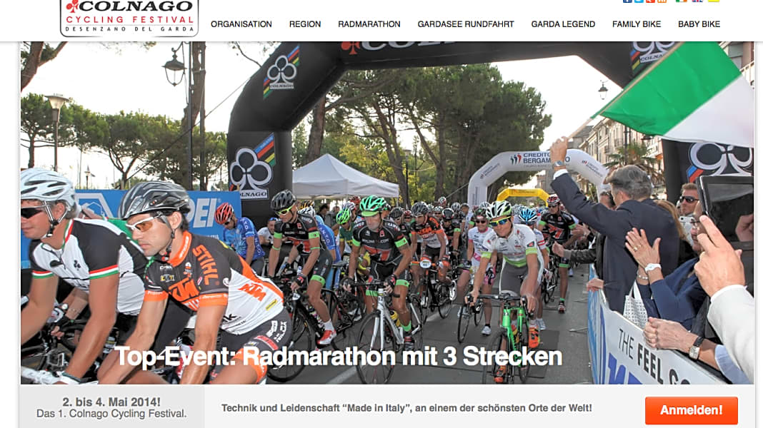 Gewinnspiel Colnago Cycling Festival in Desenzano del Garda