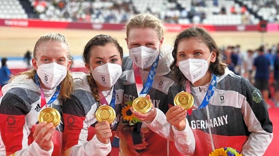 Gold und Weltrekord für Bahnrad-Vierer der Frauen