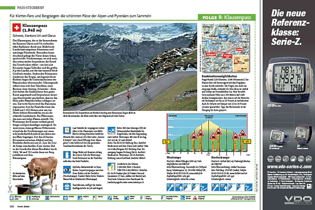 Pass-SteckbriefFür Kletter-Fans und Bergziegen: die schönsten Pässe der Alpen und Pyrenäen zum Sammeln - Folge 9: der Klausenpass in der Schweiz (1.948 m)