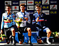 2021 gewinnt Uijtdebroeks (links im Bild) im gleichen Wettbewerb in Trento (Italien) Silber hinter Alec Segaert (Belgien/Mitte) und vor Eddy Le Huitouze (Frankreich/rechts)