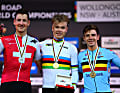 Einzelzeitfahren Männer Elite: Gold Tobias Foss (Norwegen), Silber Stefan Küng (Schweiz), Bronze Remco Evenepoel (Belgien)