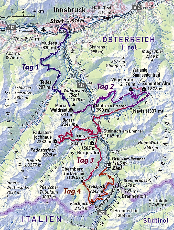 In 4 etappes per e-bike van Innsbruck naar de Brennerpas