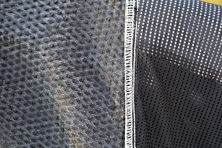 In de broek zit de combinatie van verwarmend materiaal met een groter oppervlak en ademende mesh stof. De naden worden netjes verwerkt.