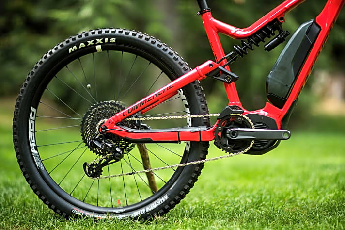   Die Kettenstreben sollen nur 444 Millimeter lang sein – ein guter Wert für ein E-Mountainbike.