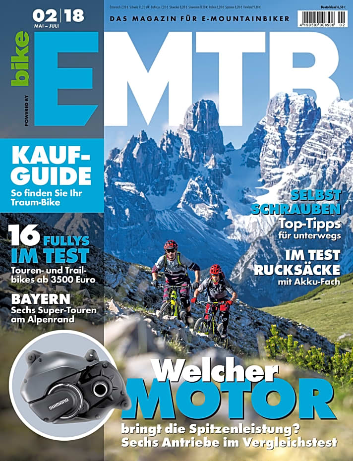   In EMTB 2/18 lesen Sie einen ausführlichen Labor- und Praxistest des Specialized Kenevo. Die zweite Ausgabe des EMTB-Magazins für 2018 liegt ab sofort am Kiosk.