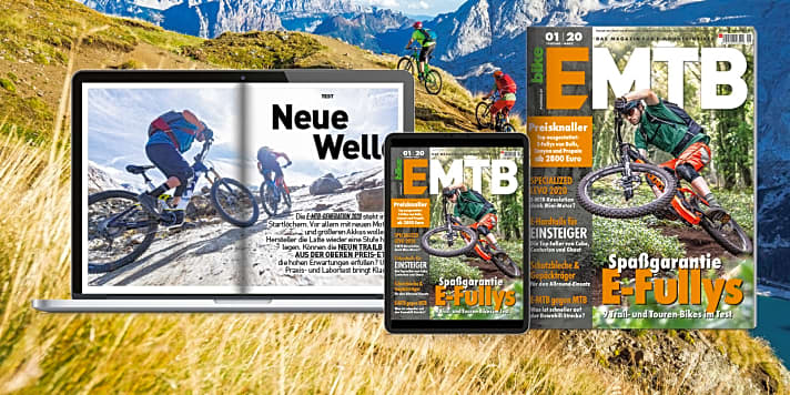    EMTB – Das Magazin für E-Mountainbiker erhalten Sie bequem im <a href="https://www.delius-klasing.de/abo-shop/?zeitschrift=233&utm_source=emb_web&utm_medium=red_heftinfo&utm_campaign=abo_emb" target="_blank" rel="noopener noreferrer">Abo</a> , am Kiosk und in der App für <a href="https://play.google.com/store/apps/details?id=de.delius_klasing.emtb" target="_blank" rel="noopener noreferrer nofollow">Android</a>  und <a href="https://apps.apple.com/de/app/emtb-das-magazin-f%C3%BCr-e-mountainbiker/id1079396102" target="_blank" rel="noopener noreferrer nofollow">Apple</a> . Hier geht's zur <a href="e_mtb/heft_info.html"  rel="noopener noreferrer">Heftinfo mit den Top-Themen der aktuellen Ausgabe</a> .