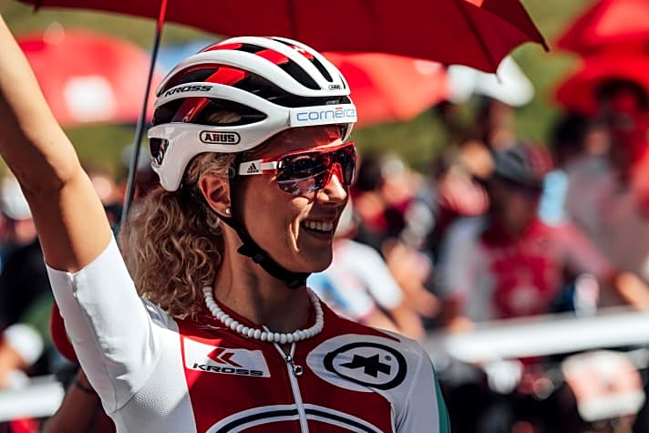   Jolanda Neff seen before the race at the UCI XCO World Championships in Lenzerheide on September 8th, 2018