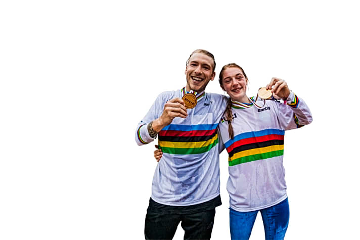  Titelgewinner bei der UCI-Pumptrack-Weltmeisterschaft: Payton Ridenour und Tommy Zula (links)