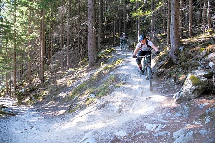   Richtung Poschiavo sind die Trails meist flüssig und nicht zu anspruchsvoll. Auch für Familien eine Empfehlung wert.