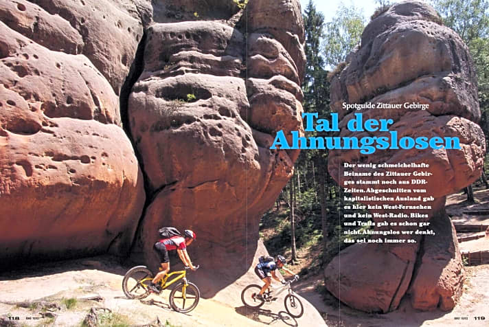   „Tal der Ahnungslosen“: So hieß der BIKE-Artikel zum Mountainbiken im Zittauer Gebirge.