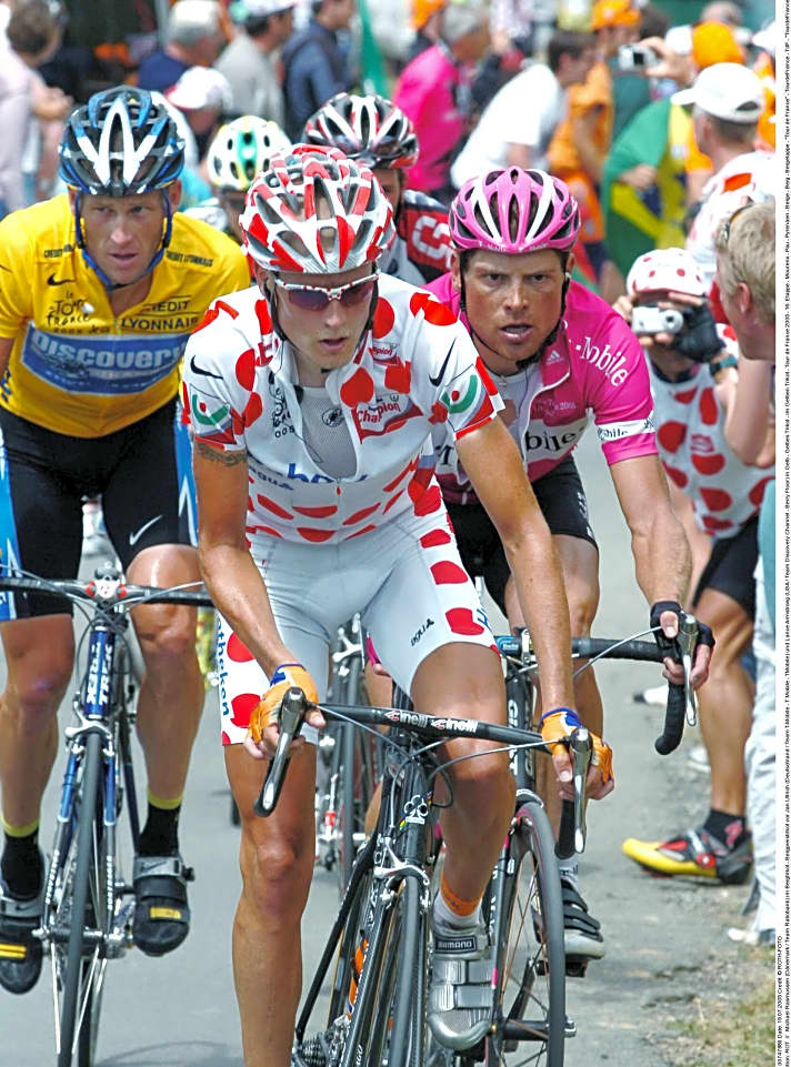   Rasmussen war im Berg-Trikot der Tour 2005 zeitweise die einzige Bedrohung für Lance Armstrong.