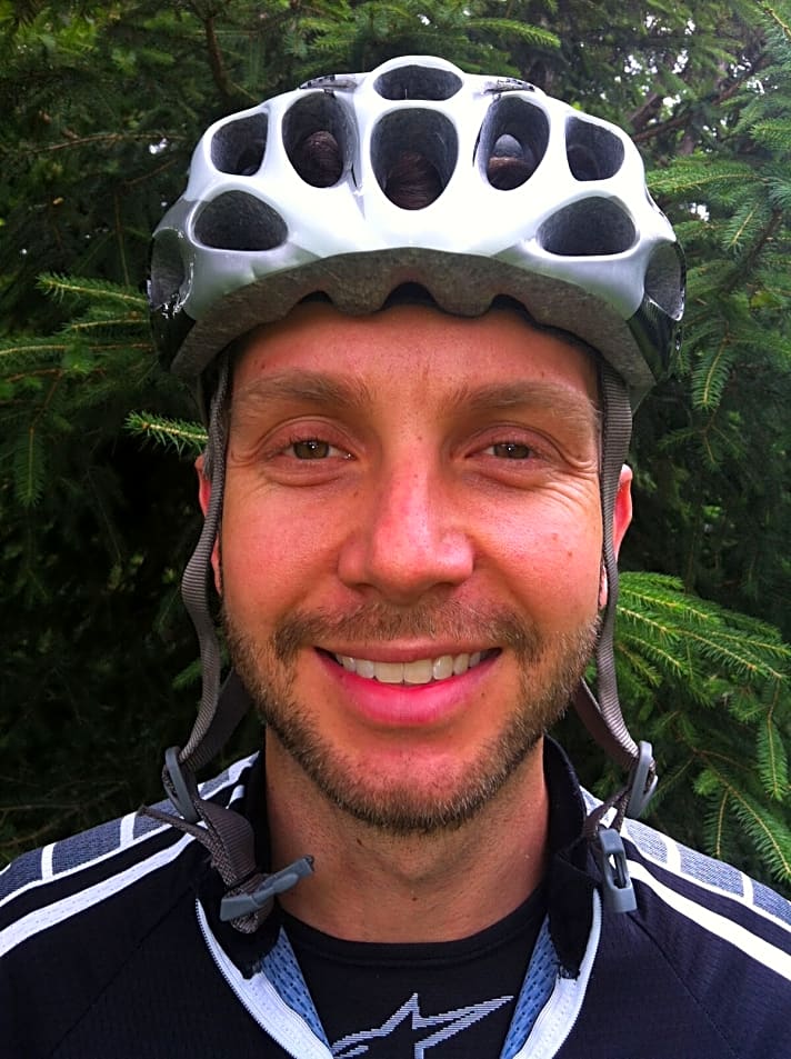   Florian Carda (31), Bike-Testfahrer: Fährt Bike seit 2000; Gewicht 66 kg; Größe 1,81 m; Fahrertyp Marathon/Tour; Lieblingsrevier Bay. Voralpen