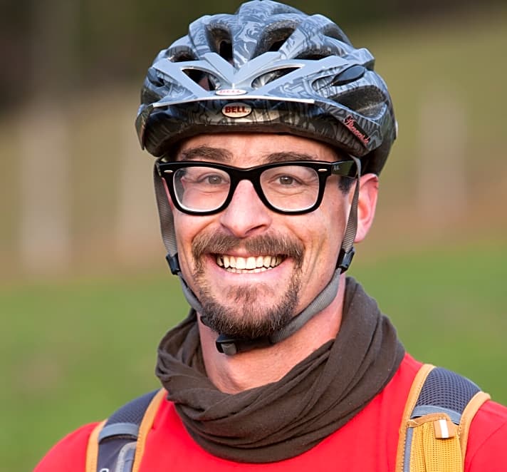   Rider: Dominik Scherer (38), Touren-Guide. Fährt Bike seit 1998; Gewicht: 80 kg; Größe: 1,82 m; Fahrertyp: All Mountain; Lieblingsrevier: Karwendel