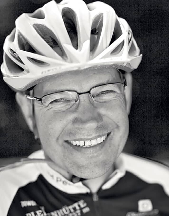   Rider: Hans-Peter Ettenberger, BIKE-Laborleiter; Fährt Bike seit 1991; Gewicht/Größe 73 kg/1,67 m; Fahrertyp Marathon/Tour; Lieblingsrevier Gardasee/Isar-Trails