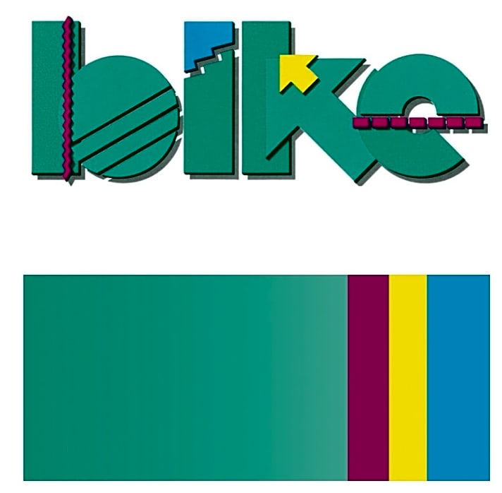  Der Schrill der späten 80er-Jahre: logisch, dass das erste BIKE-Logo für die Designentwicklung diente.