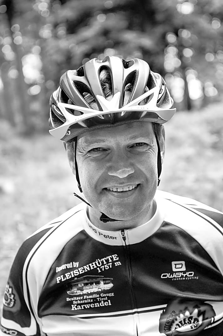   Rider: Hans-Peter Ettenberger, BIKE-Testlaborleiter. Fährt Bike seit 1991. Gewicht/Größe 73 kg/1,67 m. Fahrertyp Marathon/Tour. Lieblingsrevier Bayerische Alpen