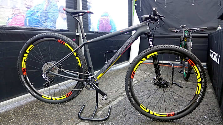   Sogar die Sticker auf den Enve-Carbonlaufrädern sind an Manuel Fumics WM-Bike in schwarz-rot-gold.