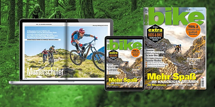   Heiß auf Mountainbiken? Jetzt das aktuelle <a href="https://www.delius-klasing.de/bike" target="_blank" rel="noopener noreferrer">BIKE-Heft versandkostenfrei nach Hause bestellen</a> , oder die Digital-Ausgabe für 4,49 € in der BIKE App auf dem <a href="https://apps.apple.com/de/app/bike-das-mountainbike-magazin/id447024106" target="_blank" rel="noopener noreferrer nofollow">iOS-</a>  oder <a href="https://play.google.com/store/apps/details?id=com.pressmatrix.bikeapp" target="_blank" rel="noopener noreferrer nofollow">Android-Gerät</a>  lesen.