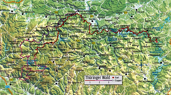   Die Touren im Thüringer Wald 