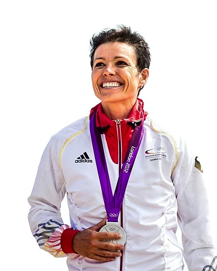   Nach Sturzpech Zweite: Der Gewinn der Silbermedaille bei den Olympischen Spielen 2012 in London ist für Sabine Spitz genauso wichtig wie das Gold in Peking vier Jahre zuvor.