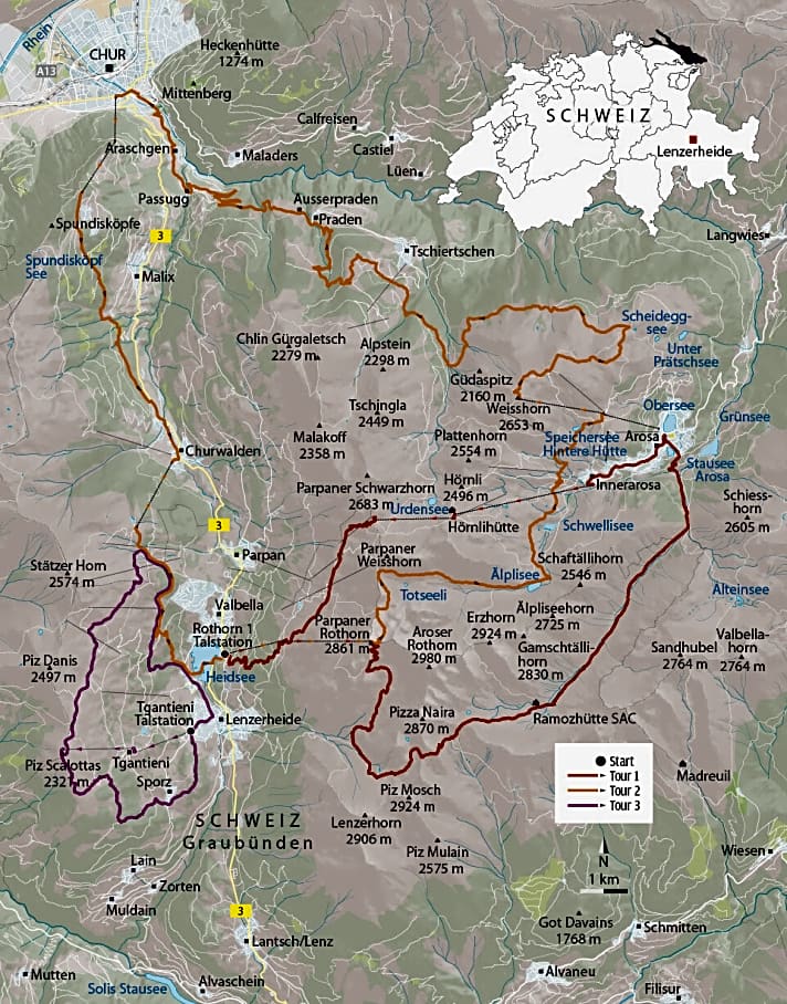   Drei Flow-Trails in Graubünden: Lenzerheide am Rothorn