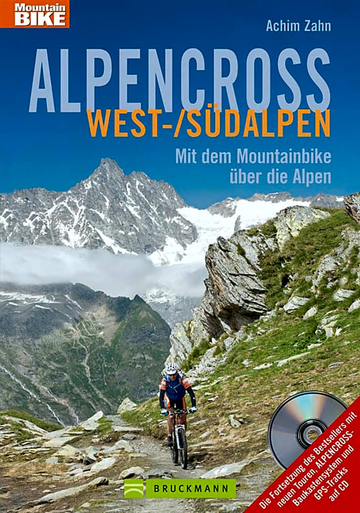    Alpencross West/Süd: Autor Achim Zahn setzt bei seinem Touren-Baukas­tensystem gewisse Alpengrundkenntnisse voraus, gibt dafür aber auch Trail-Tipps für Fortgeschrittene. Der beste Routen-Ratgeber für die rauen und einsamen Westalpen – inzwischen auch mit CD-Rom. Bruckmann Verlag, 34,90 Euro.