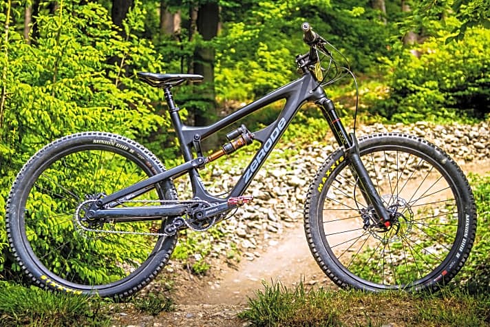   Sexy Erscheinung. Das Zerode Carbon-Bike  mitgelungenem Design zieht auf jedem Trail die Blicke auf sich.    